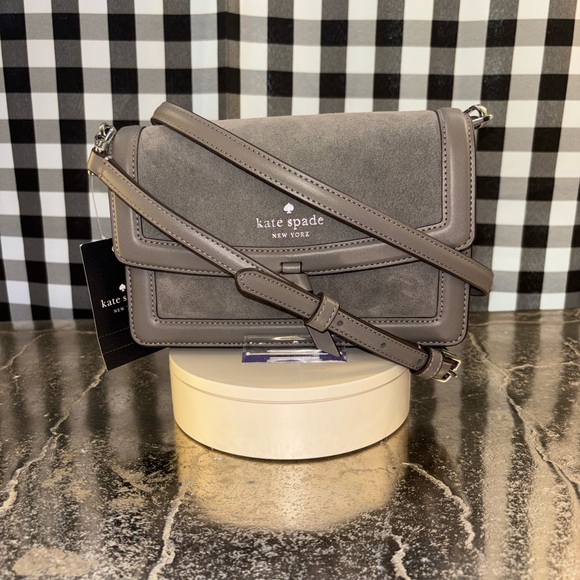 kate spade Handbags - Kate Spade New York Knott Suede Hare Grey Crossbody 2025 NWT